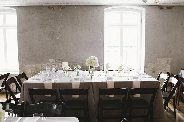 grey and cream wedding at The Historic Rice Mill, Charleston, South Carolina - photo by Paige Winn Photo | via junebugweddings.com