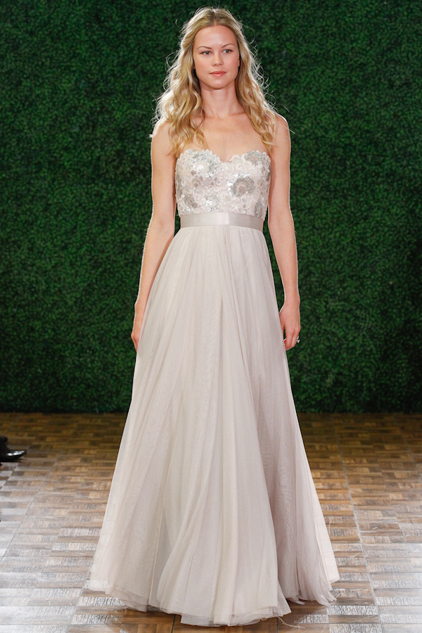 blush and nude wedding dresses - new neutrals in the spring 2015 bridal collection from Watters | via junebugweddings.com