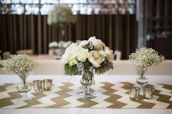 black, white, gold and silver New Year's Eve wedding, photos by Asya Photography | via junebugweddings.com