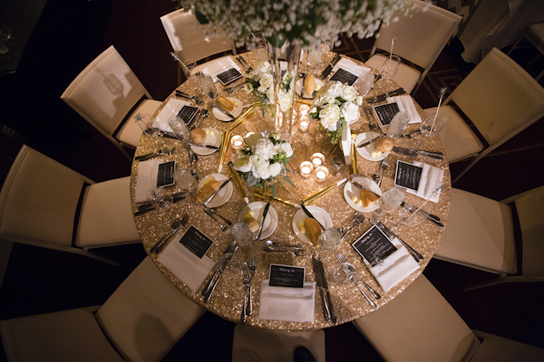 black, white, gold and silver New Year's Eve wedding, photos by Asya Photography | via junebugweddings.com