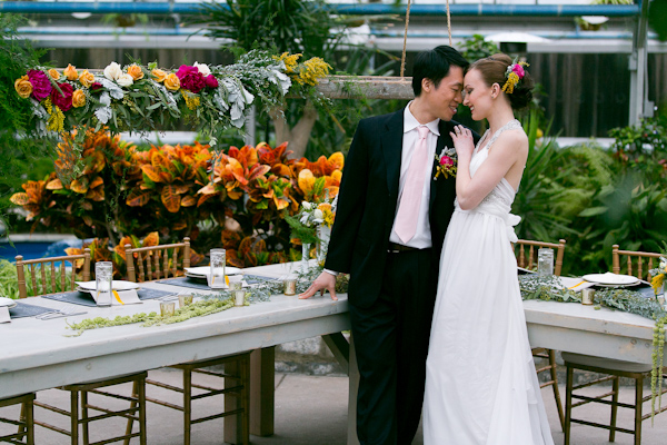 botanical inspiration photo shoot at the Philadelphia Horticultural Center, photos by Lindsay Docherty Photography | via junebugweddings.com