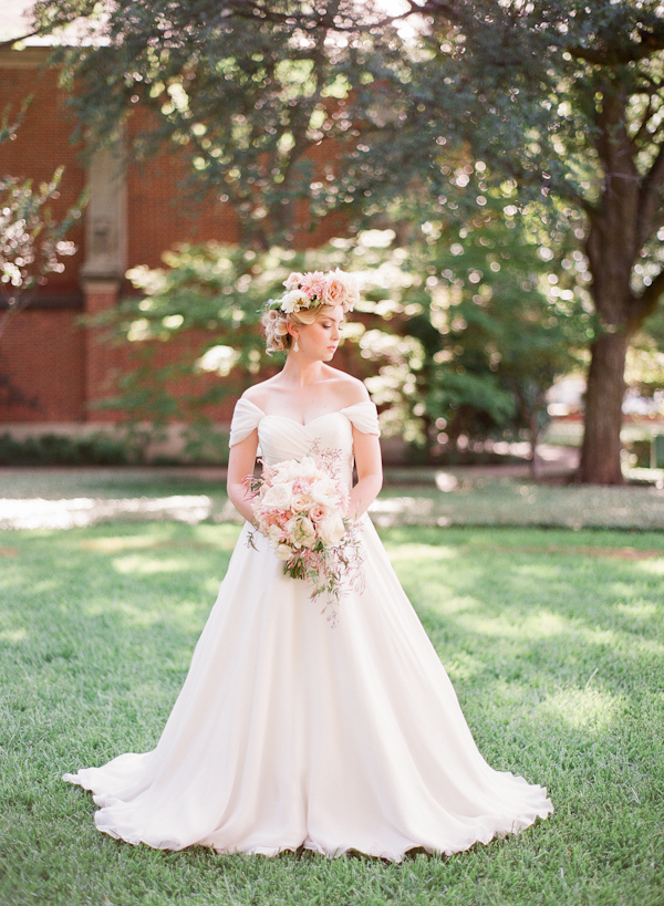 floral crown bridal style with photos from Taylor Lord Photography | via junebugweddings.com