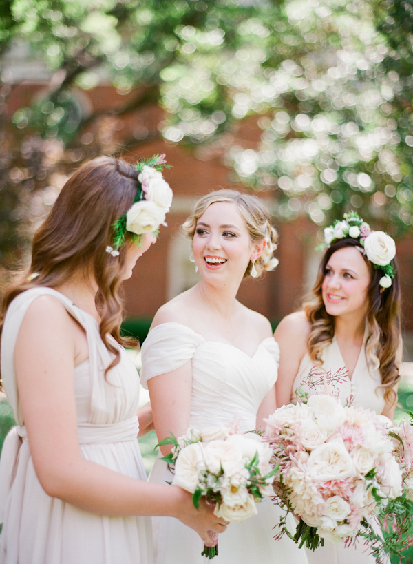 floral crown bridal style with photos from Taylor Lord Photography | via junebugweddings.com