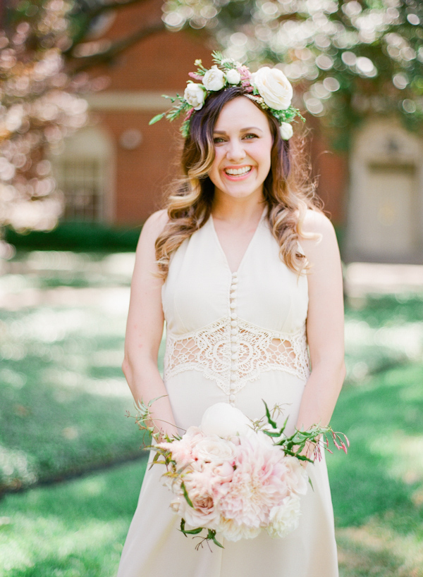 floral crown bridal style with photos from Taylor Lord Photography | via junebugweddings.com