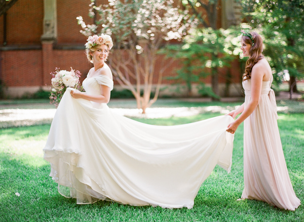 floral crown bridal style with photos from Taylor Lord Photography | via junebugweddings.com