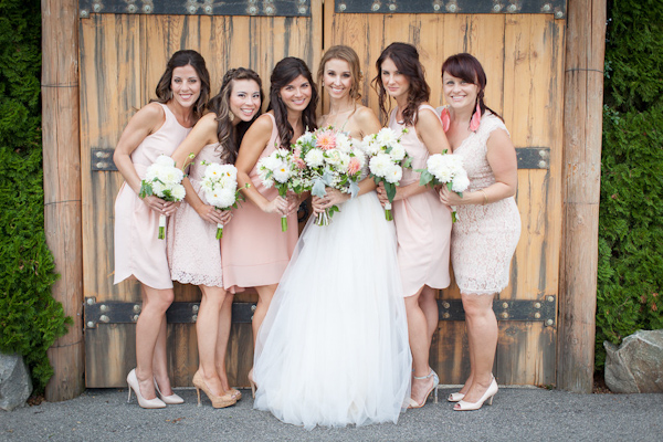 peach and cream rustic winery wedding in Naramata, BC with photos by Whitney Lane Photography | via junebugweddings.com