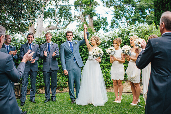 charming Australia wedding with gorgeous wedding party style, photo by Hannah Blackmore Photography | via junebugweddings.com
