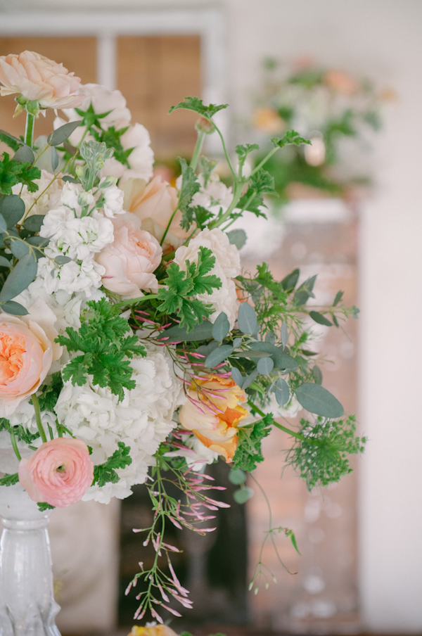 lovely peach and cream wedding inspiration photo shoot from Peony & Plum, photo by Krista Mason | via junebugweddings.com