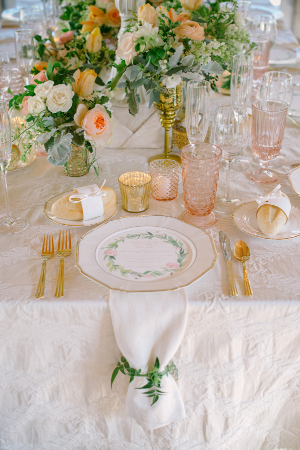 lovely peach and cream wedding inspiration photo shoot from Peony & Plum, photo by Krista Mason | via junebugweddings.com