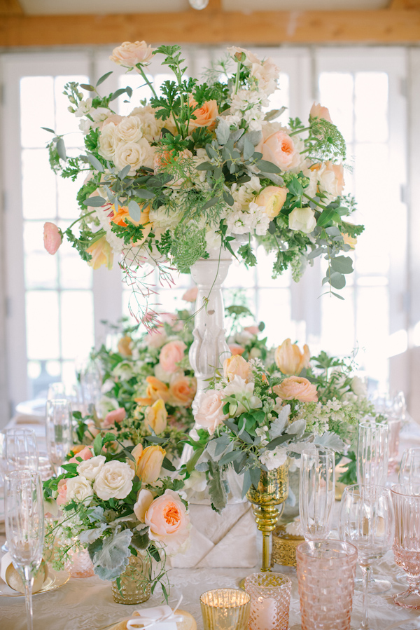 lovely peach and cream wedding inspiration photo shoot from Peony & Plum, photo by Krista Mason | via junebugweddings.com