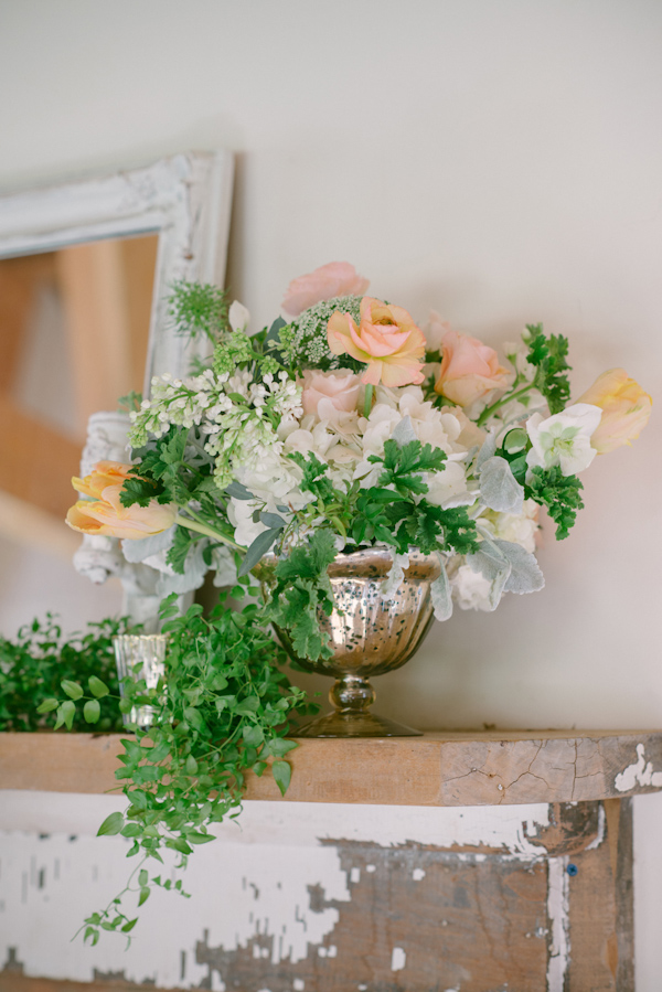 lovely peach and cream wedding inspiration photo shoot from Peony & Plum, photo by Krista Mason | via junebugweddings.com