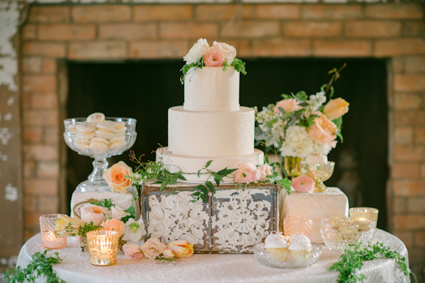 lovely peach and cream wedding inspiration photo shoot from Peony & Plum, photo by Krista Mason | via junebugweddings.com