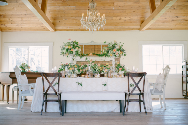 lovely peach and cream wedding inspiration photo shoot from Peony & Plum, photo by Krista Mason | via junebugweddings.com