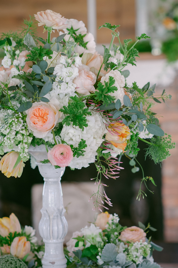 lovely peach and cream wedding inspiration photo shoot from Peony & Plum, photo by Krista Mason | via junebugweddings.com