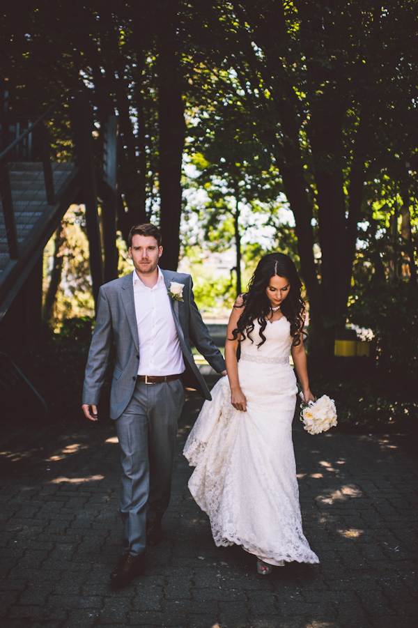 romantic wedding at Bridges Restaurant in Vancouver, BC, photo by Dallas Kolotylo Photography | via junebugweddings.com