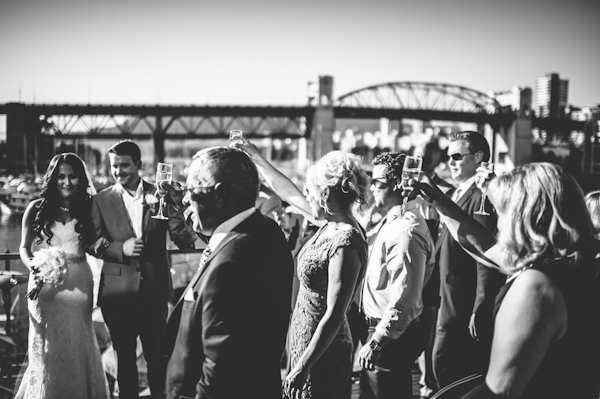 romantic wedding at Bridges Restaurant in Vancouver, BC, photo by Dallas Kolotylo Photography | via junebugweddings.com