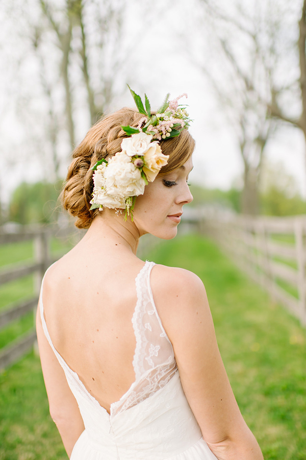 darling countryside wedding inspiration photo shoot, photo by L Hewitt Photography | via junebugweddings.com