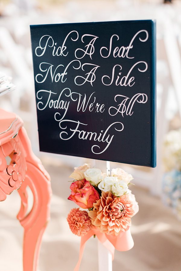 coral and navy nautical wedding on Lake Michigan, photo by Harrison Studio | via junebugweddings.com