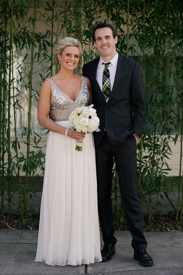 glittery gold bridal style, photo by Stark Photography | via junebugweddings.com