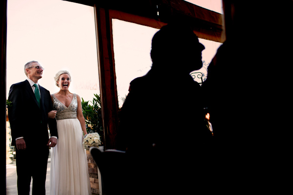 glittery gold bridal style, photo by Stark Photography | via junebugweddings.com