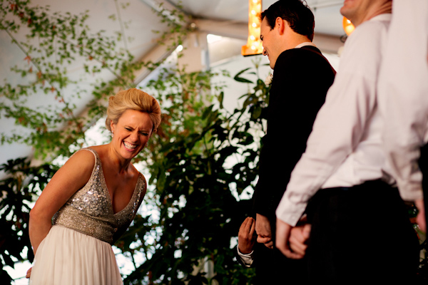 glittery gold bridal style, photo by Stark Photography | via junebugweddings.com