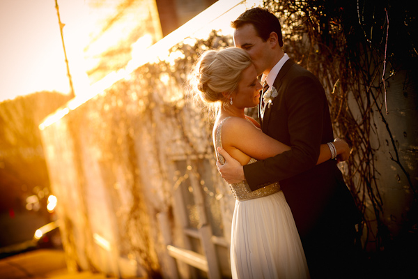 glittery gold bridal style, photo by Stark Photography | via junebugweddings.com