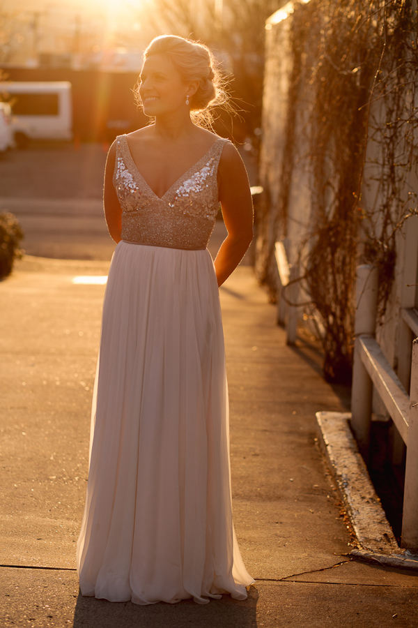 glittery gold bridal style, photo by Stark Photography | via junebugweddings.com