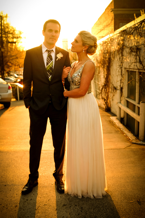 glittery gold bridal style, photo by Stark Photography | via junebugweddings.com