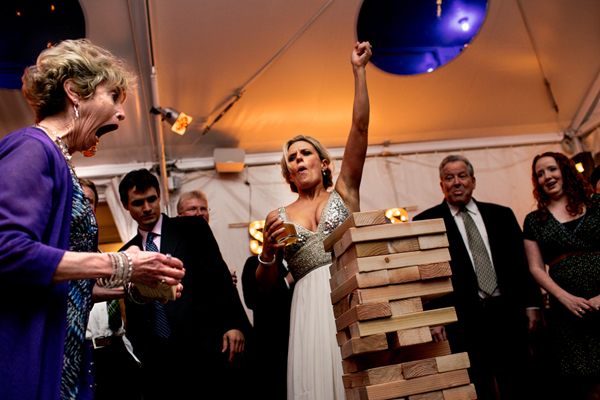 glittery gold bridal style, photo by Stark Photography | via junebugweddings.com