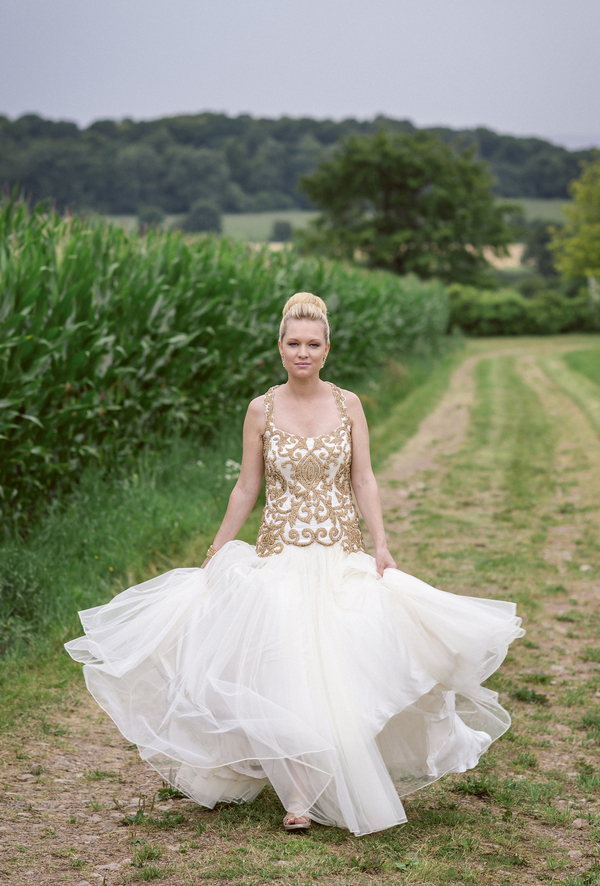 sophisticated multicultural fusion bridal style, photo by Anna Lauridsen Kullafoto | via junebugweddings.com