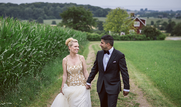 sophisticated multicultural fusion bridal style, photo by Anna Lauridsen Kullafoto | via junebugweddings.com