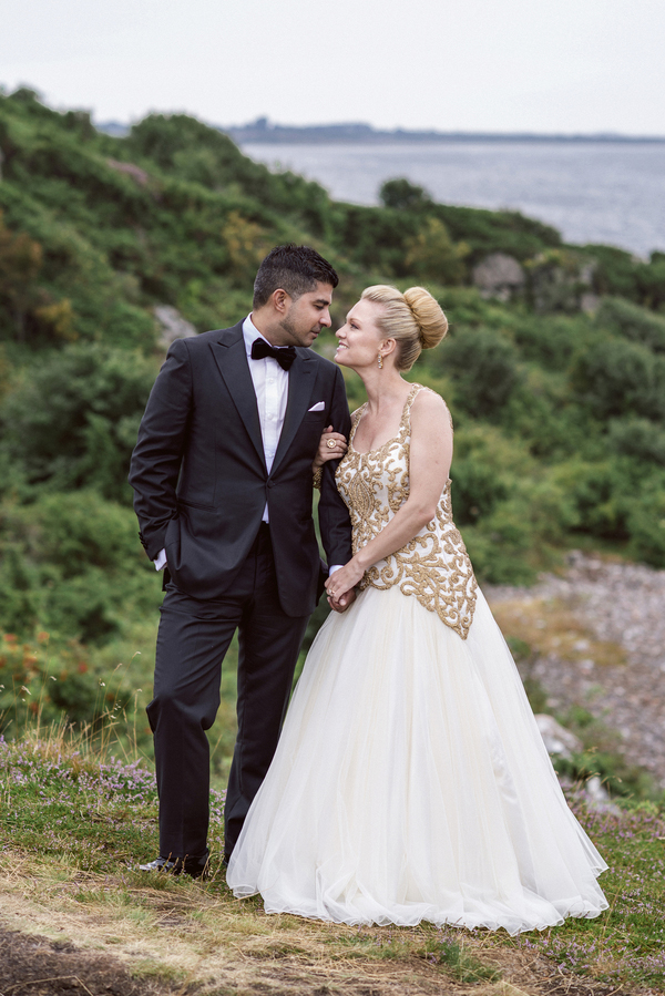 sophisticated multicultural fusion bridal style, photo by Anna Lauridsen Kullafoto | via junebugweddings.com