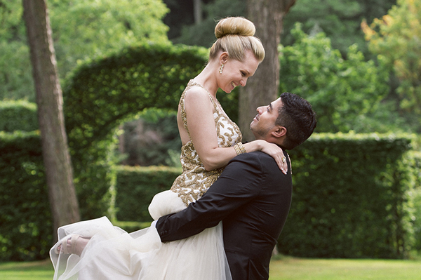 sophisticated multicultural fusion bridal style, photo by Anna Lauridsen Kullafoto | via junebugweddings.com