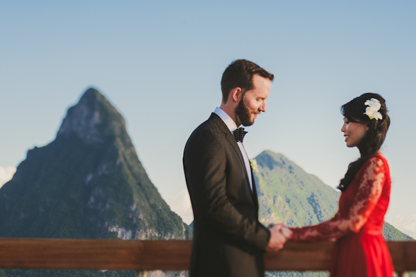 stylish and scenic destination wedding in St. Lucia, photo by C&I Studios | via junebugweddings.com