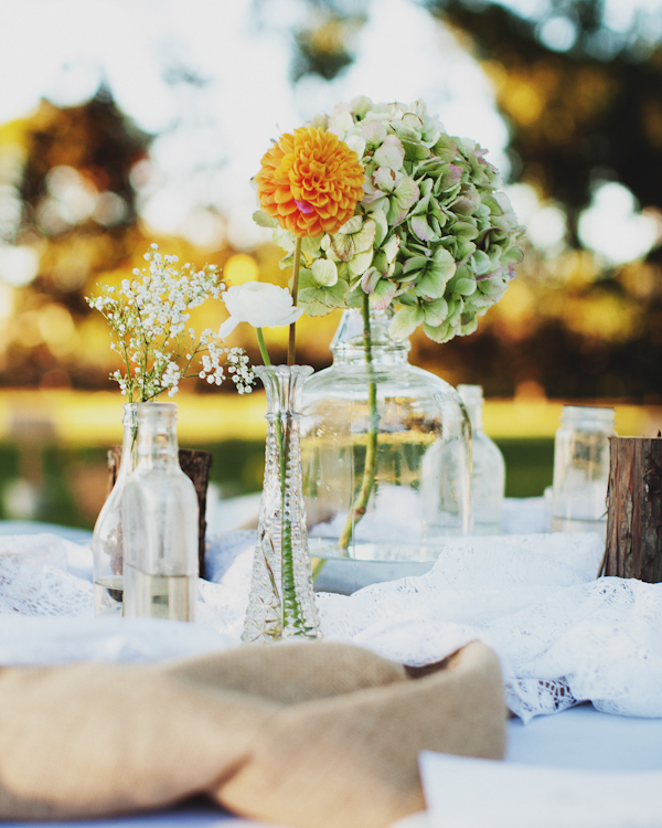 garden wedding decor, photo by Erik Clausen | via junebugweddings.com