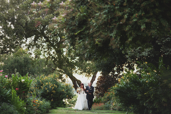 garden wedding bridal entrance, photo by Erik Clausen | via junebugweddings.com