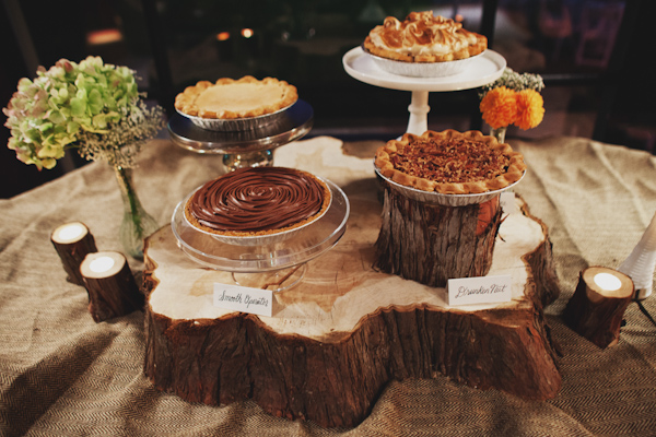 wedding reception dessert by Emporium Pies, photo by Erik Clausen | via junebugweddings.com