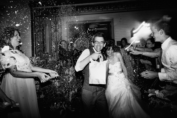 confetti wedding sendoff, photo by Erik Clausen | via junebugweddings.com