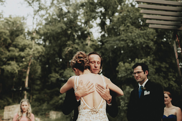 garden wedding ceremony, photo by Bradford Martens | via junebugweddings.com