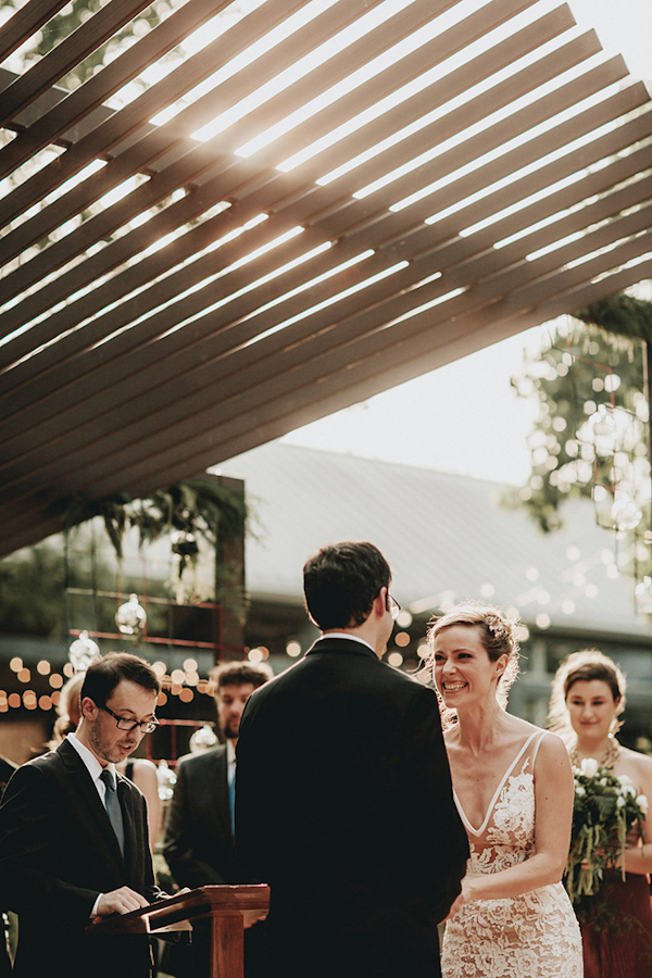 garden wedding ceremony, photo by Bradford Martens | via junebugweddings.com