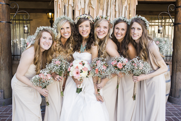 rustic bridesmaid style, photo by Rachel Solomon | via junebugweddings.com