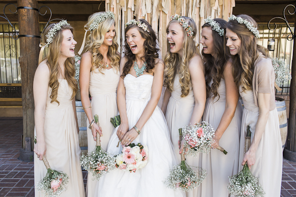 rustic bridal party fashion, photo by Rachel Solomon | via junebugweddings.com