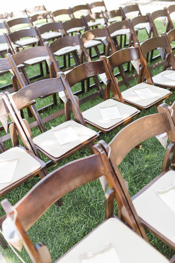 rustic ceremony seating, photo by Rachel Solomon | via junebugweddings.com