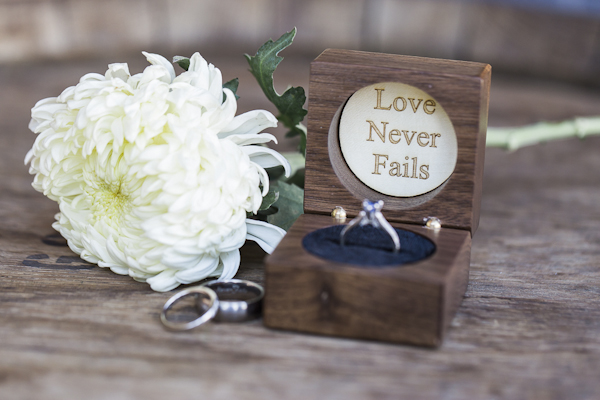 rustic wedding ring box, photo by Rachel Solomon | via junebugweddings.com