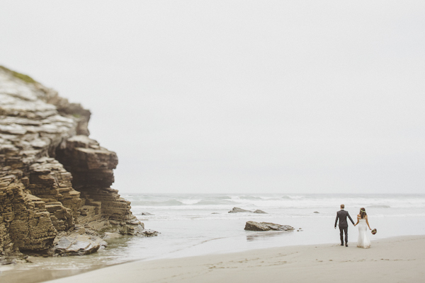 destination elopement on the Playa de las Catedrales in Spain, photo by Ed Peers | via junebugweddings.com