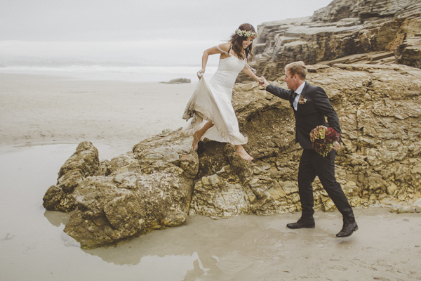 destination elopement on the Playa de las Catedrales in Spain, photo by Ed Peers | via junebugweddings.com