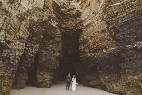 destination elopement on the Playa de las Catedrales in Spain, photo by Ed Peers | via junebugweddings.com