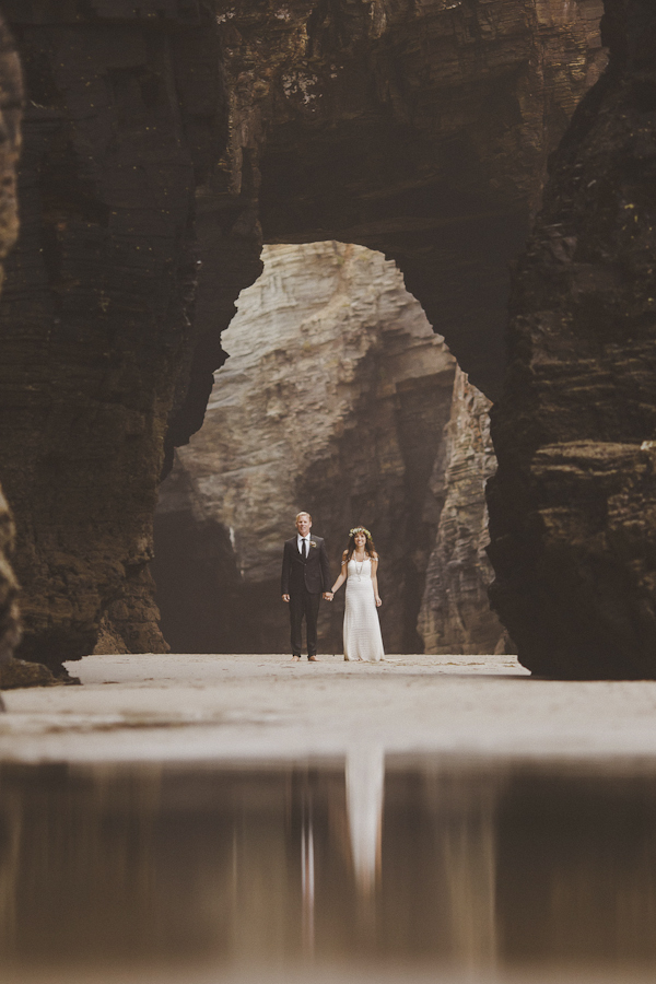 destination elopement on the Playa de las Catedrales in Spain, photo by Ed Peers | via junebugweddings.com