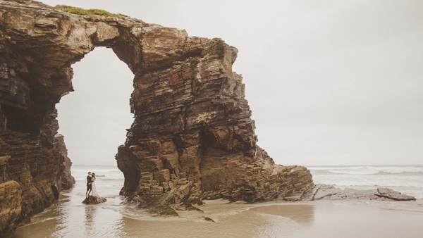 destination elopement on the Playa de las Catedrales in Spain, photo by Ed Peers | via junebugweddings.com