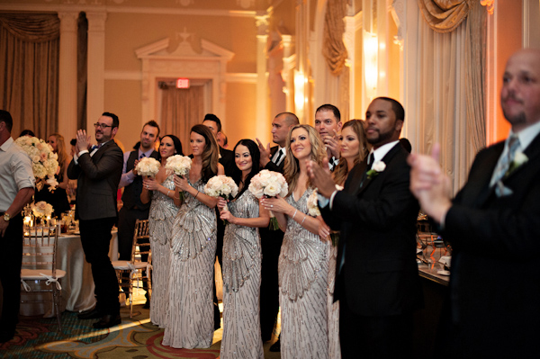 glamorous bridal party style, photo by Kristen Weaver Photography | via junebugweddings.com